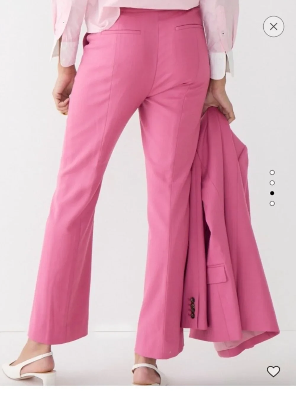 J. Crew Willa pink cropped flare slacks Italian Fabrics by Nova Tides Size 4